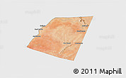 Satellite 3D Map of Dolow, single color outside