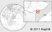 Blank Location Map of Dolow, highlighted country