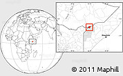 Blank Location Map of Dolow, highlighted parent region