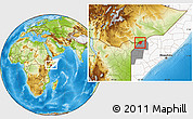 Physical Location Map of Dolow, highlighted country, highlighted parent region
