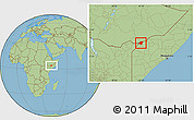 Savanna Style Location Map of Dolow