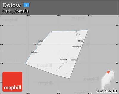 Gray Map of Dolow, single color outside