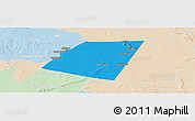 Political Panoramic Map of Dolow, lighten