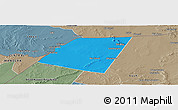 Political Panoramic Map of Dolow, semi-desaturated