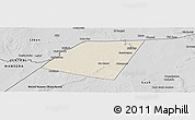 Shaded Relief Panoramic Map of Dolow, desaturated
