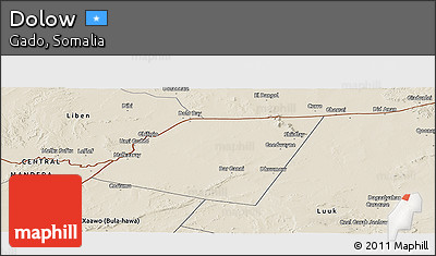 Shaded Relief Panoramic Map of Dolow