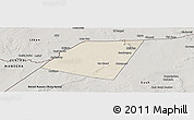 Shaded Relief Panoramic Map of Dolow, semi-desaturated