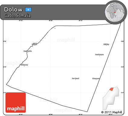 Blank Simple Map of Dolow, cropped outside