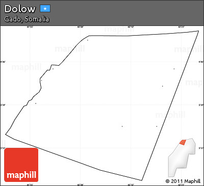 Blank Simple Map of Dolow, cropped outside, no labels
