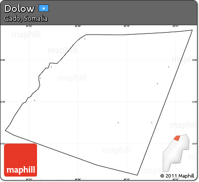 Blank Simple Map of Dolow, cropped outside, no labels