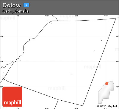Blank Simple Map of Dolow, no labels