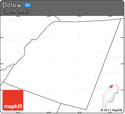 Blank Simple Map of Dolow, no labels