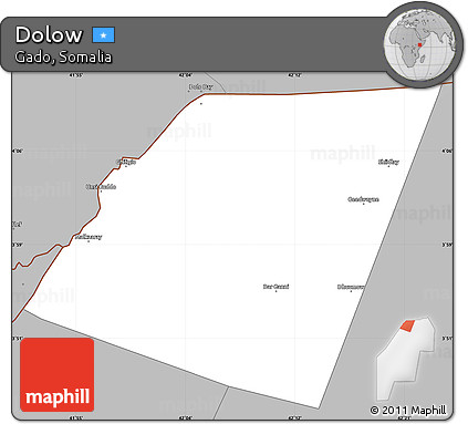 Gray Simple Map of Dolow