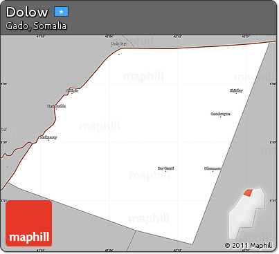 Gray Simple Map of Dolow