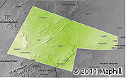 Physical 3D Map of Garbahaaray, darken, desaturated