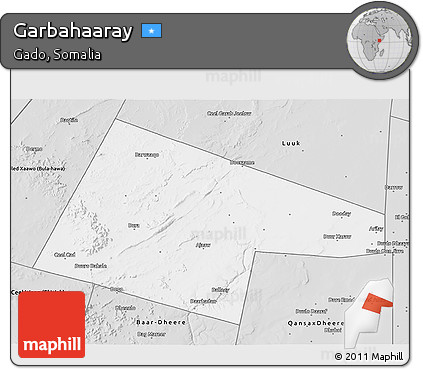 Silver Style 3D Map of Garbahaaray