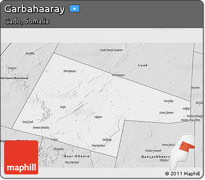 Silver Style 3D Map of Garbahaaray