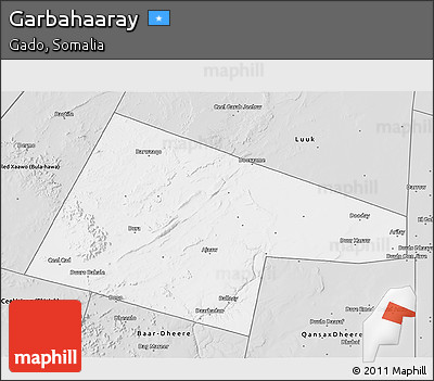 Silver Style 3D Map of Garbahaaray