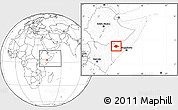 Blank Location Map of Garbahaaray, within the entire country