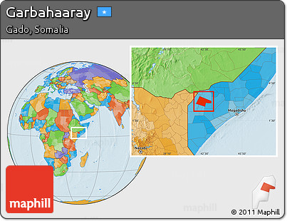 Political Location Map of Garbahaaray