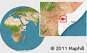 Satellite Location Map of Garbahaaray, highlighted country