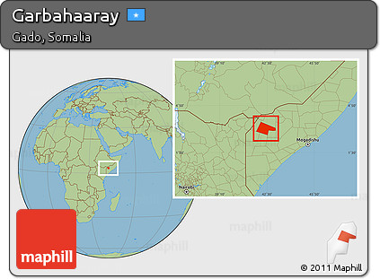 Savanna Style Location Map of Garbahaaray