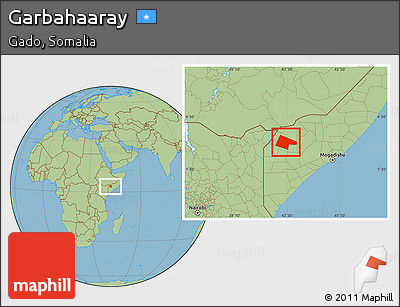 Savanna Style Location Map of Garbahaaray