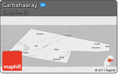 Gray Panoramic Map of Garbahaaray, single color outside
