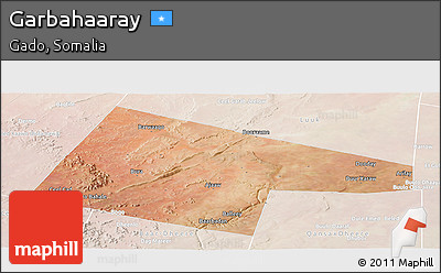 Satellite Panoramic Map of Garbahaaray, lighten