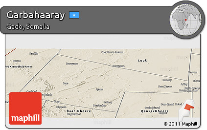 Shaded Relief Panoramic Map of Garbahaaray
