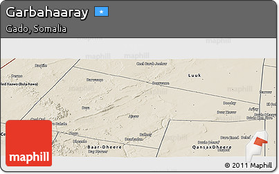 Shaded Relief Panoramic Map of Garbahaaray