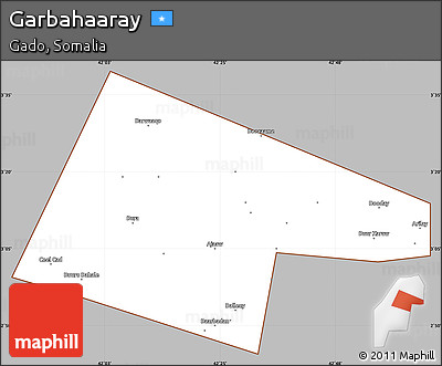 Gray Simple Map of Garbahaaray, cropped outside