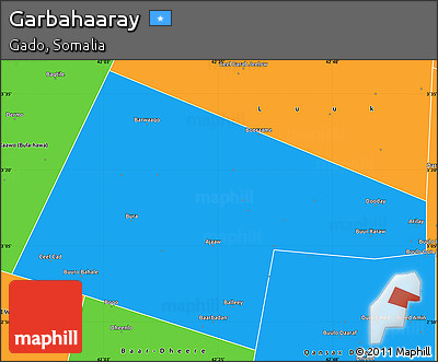 Political Simple Map of Garbahaaray