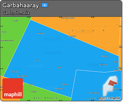 Political Simple Map of Garbahaaray