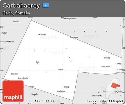 Silver Style Simple Map of Garbahaaray