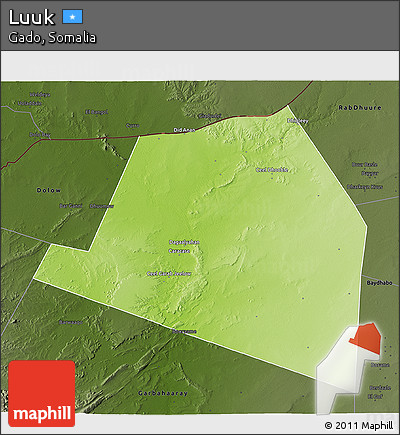 Physical 3D Map of Luuk, darken