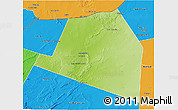 Physical 3D Map of Luuk, political outside