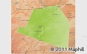 Physical 3D Map of Luuk, satellite outside