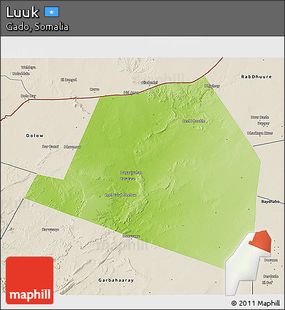 Physical 3D Map of Luuk, shaded relief outside