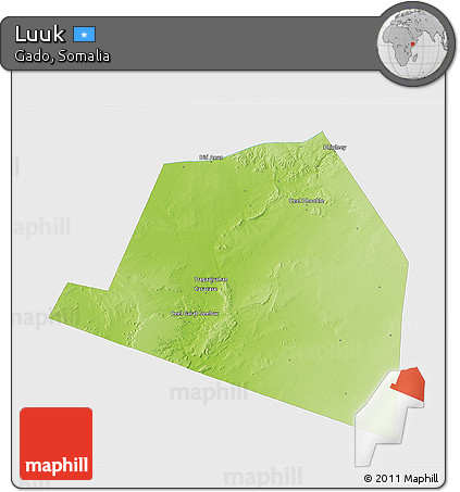 Physical 3D Map of Luuk, single color outside