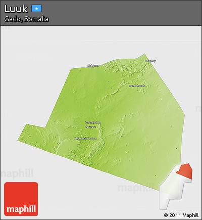 Physical 3D Map of Luuk, single color outside