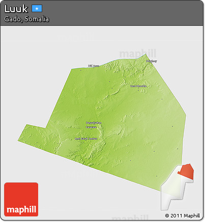 Physical 3D Map of Luuk, single color outside