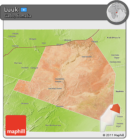 Satellite 3D Map of Luuk, physical outside