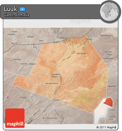 Satellite 3D Map of Luuk, semi-desaturated