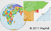 Political Location Map of Luuk, highlighted country
