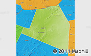 Physical Map of Luuk, political outside