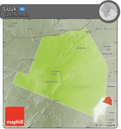 Physical Map of Luuk, semi-desaturated