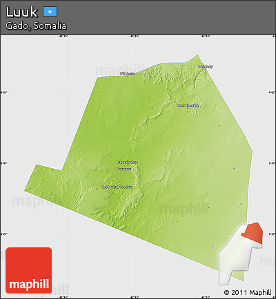 Physical Map of Luuk, single color outside