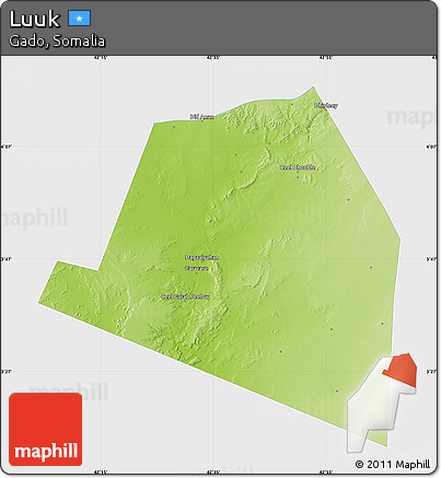 Physical Map of Luuk, single color outside