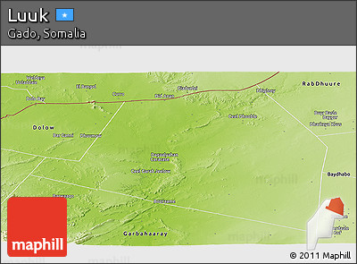 Physical Panoramic Map of Luuk